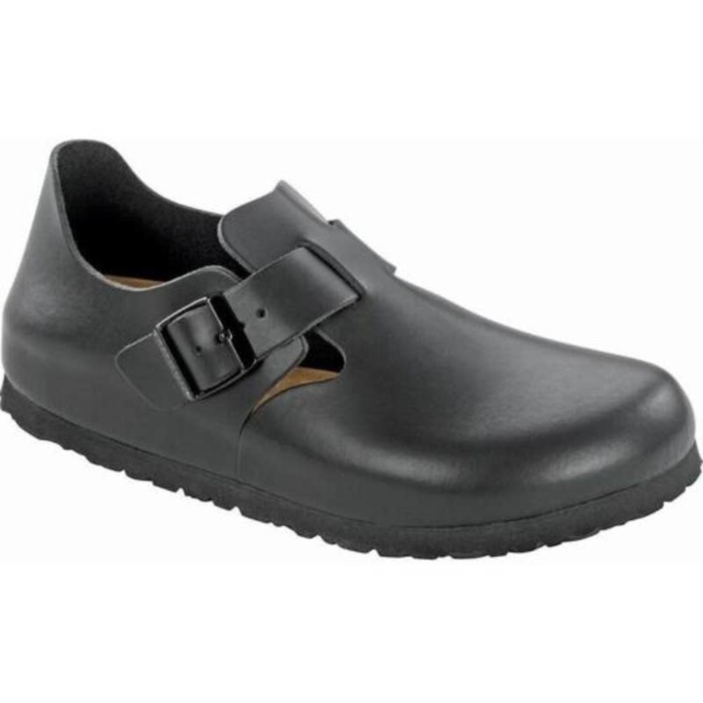 BIRKENSTOCK London Black Leather Mary Jane Adjustable Clog 6